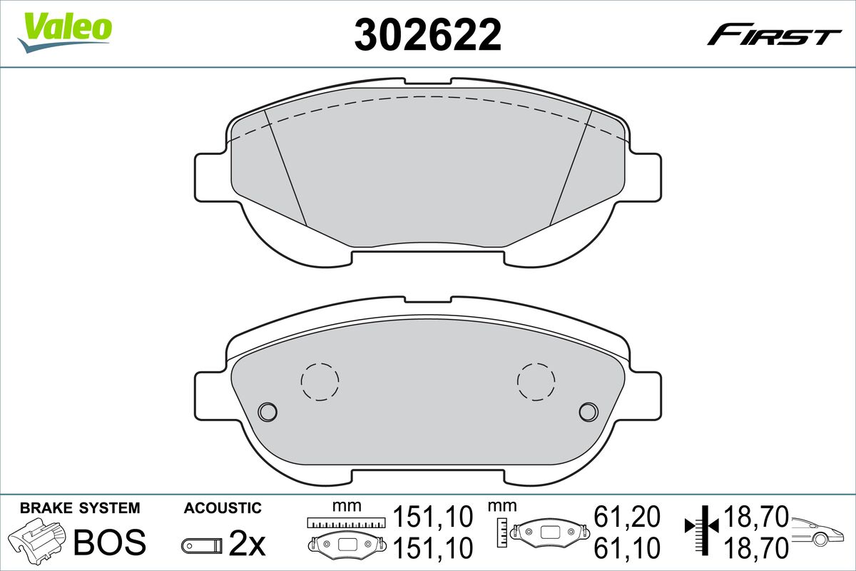 VALEO Fékbetét, mind 302622_VALEO